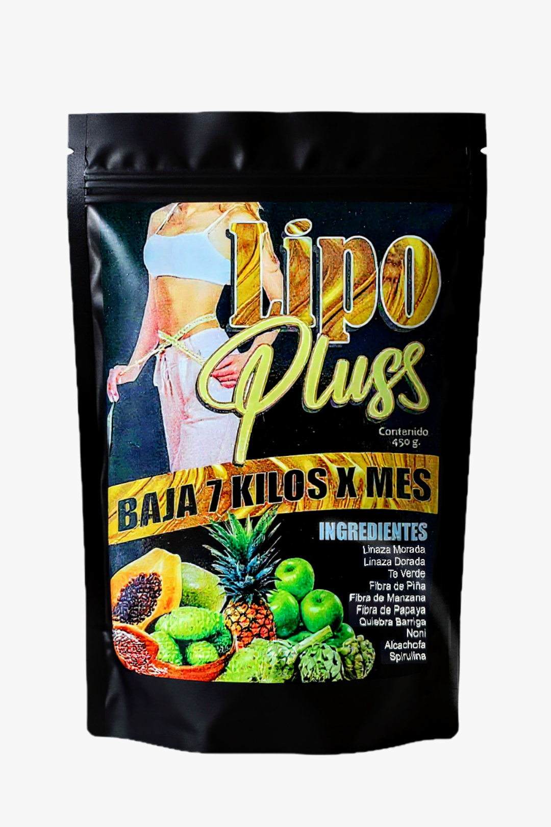 Lipo Pluss Polvo – Baja 7 Kilos x Mes | Contenido 450 g