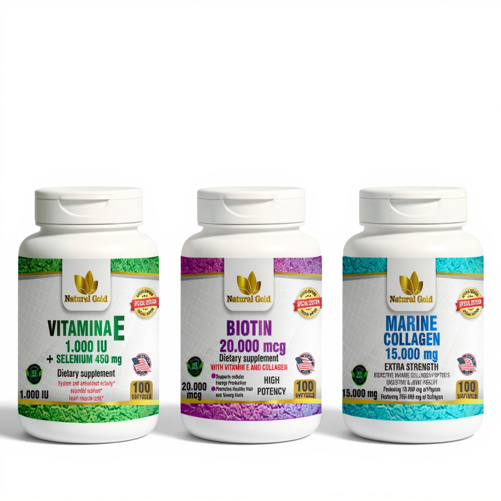 Vitamina E, Biotin y Marine Collagen