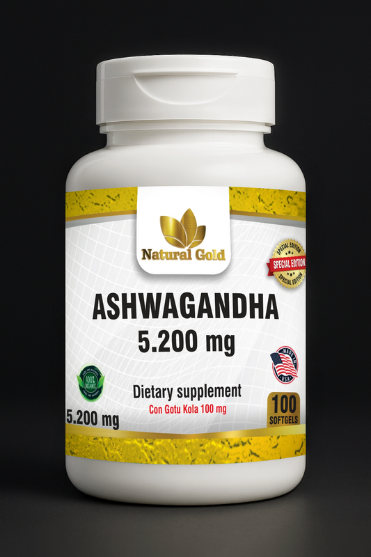 Natural Gold™ Ashwagandha 5.200 mg + Gotu Kola 100 mg | 100 Softgels