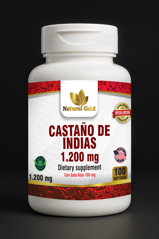 Natural Gold™ Castaño de Indias 1.200 mg + Gotu Kola 100 mg | 100 Softgels