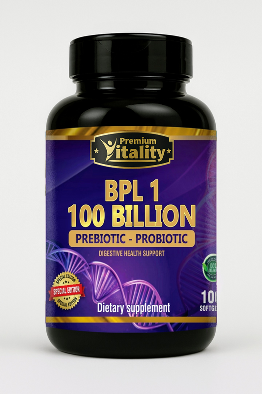 Premium Vitality® BPL 1 – 100 Billion CFU Prebiotic & Probiotic | 100 Softgels (cápsulas blandas)