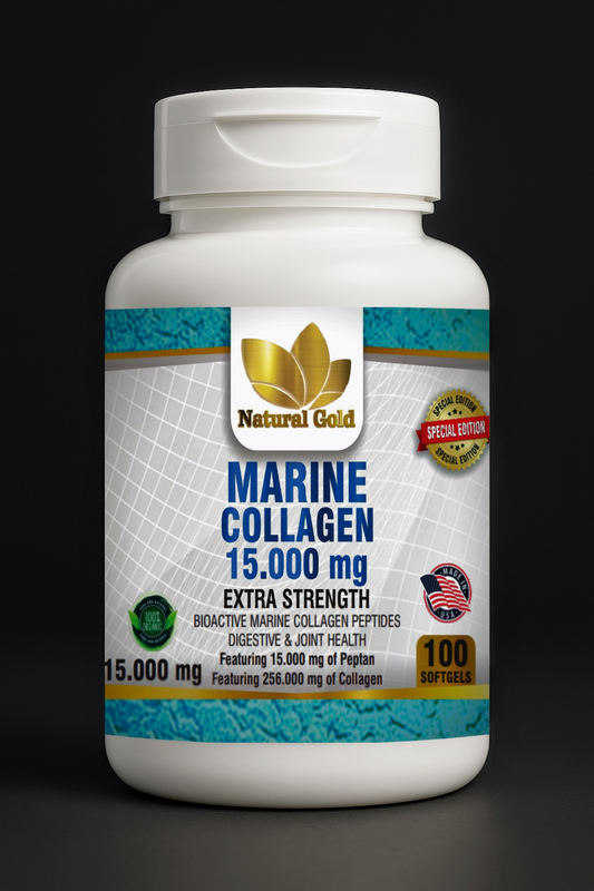 Natural Gold™ Marine Collagen 15 000 mg Extra Strength | 100 Softgels (cápsulas blandas)