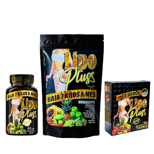 Lipo Pluss Cápsulas, Polvo y Te Verde