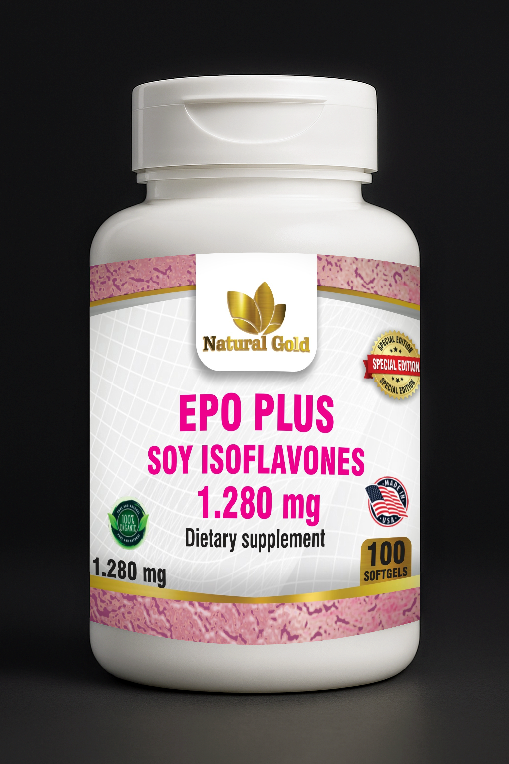 Natural Gold™ EPO Plus Isoflavonas de Soja 1.280 mg | 100 Softgels
